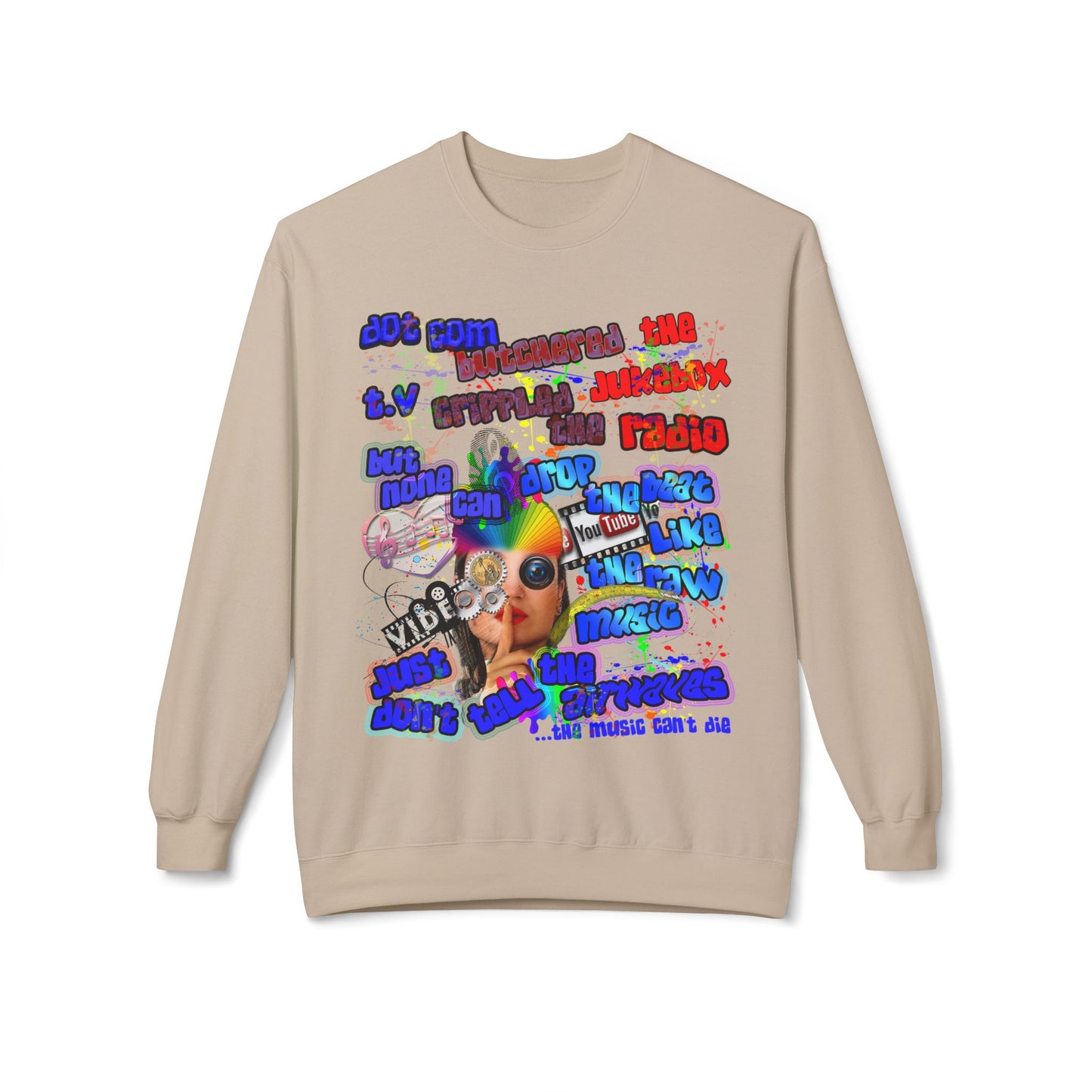 drop the beat - Unisex Midweight Softstyle Fleece Crewneck Sweatshirt