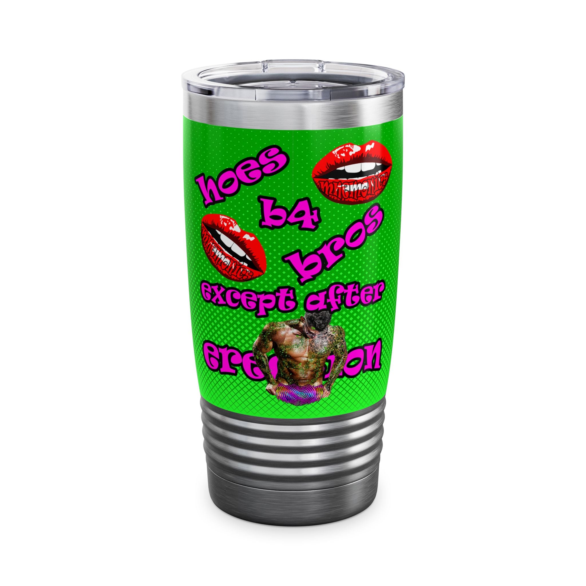 hoes b4 bros - Ringneck Tumbler, 20oz (logo green)