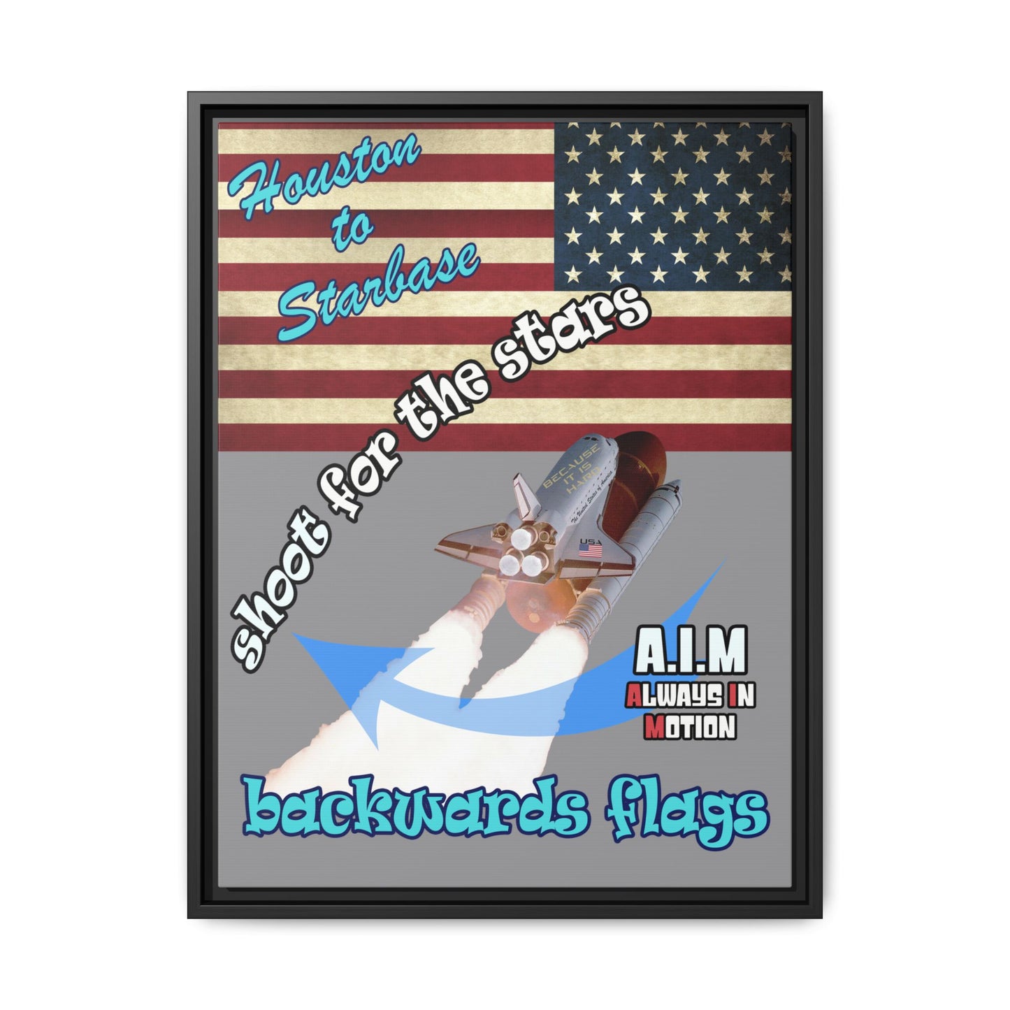 shoot for the stars - framed canvas art (grey)