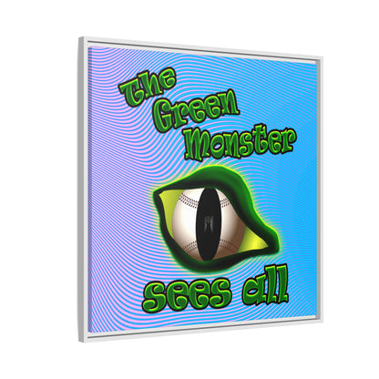 green monster - framed canvas art (light blue-purple wave)