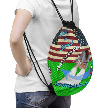 shoot for the stars - Drawstring Bag (logo green)