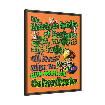 christmas spirits of boston - framed canvas art (crusta)