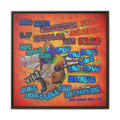 drop the beat - framed canvas art (burnt orange)