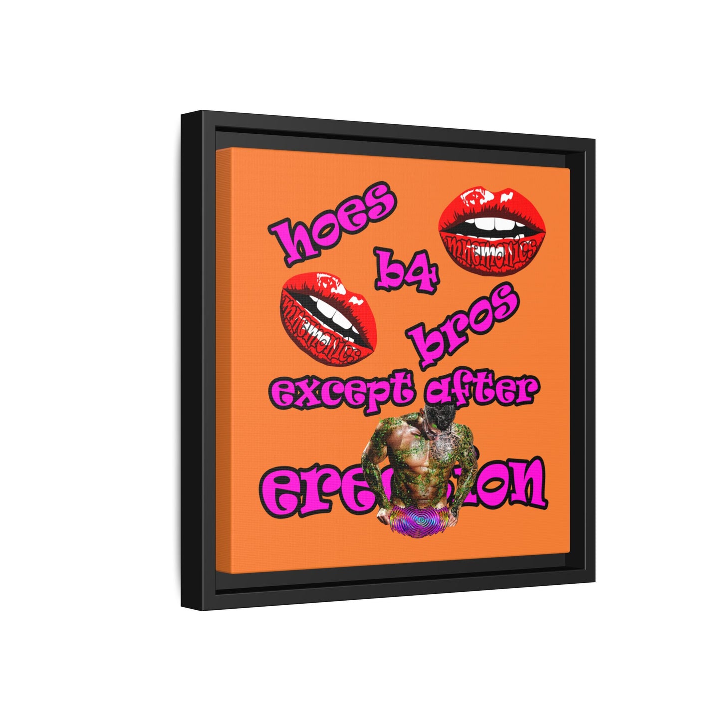 hoes b4 bros - framed canvas art (crusta)