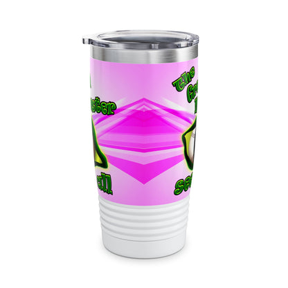 green monster - Ringneck Tumbler, 20oz (light blue-pink wave)