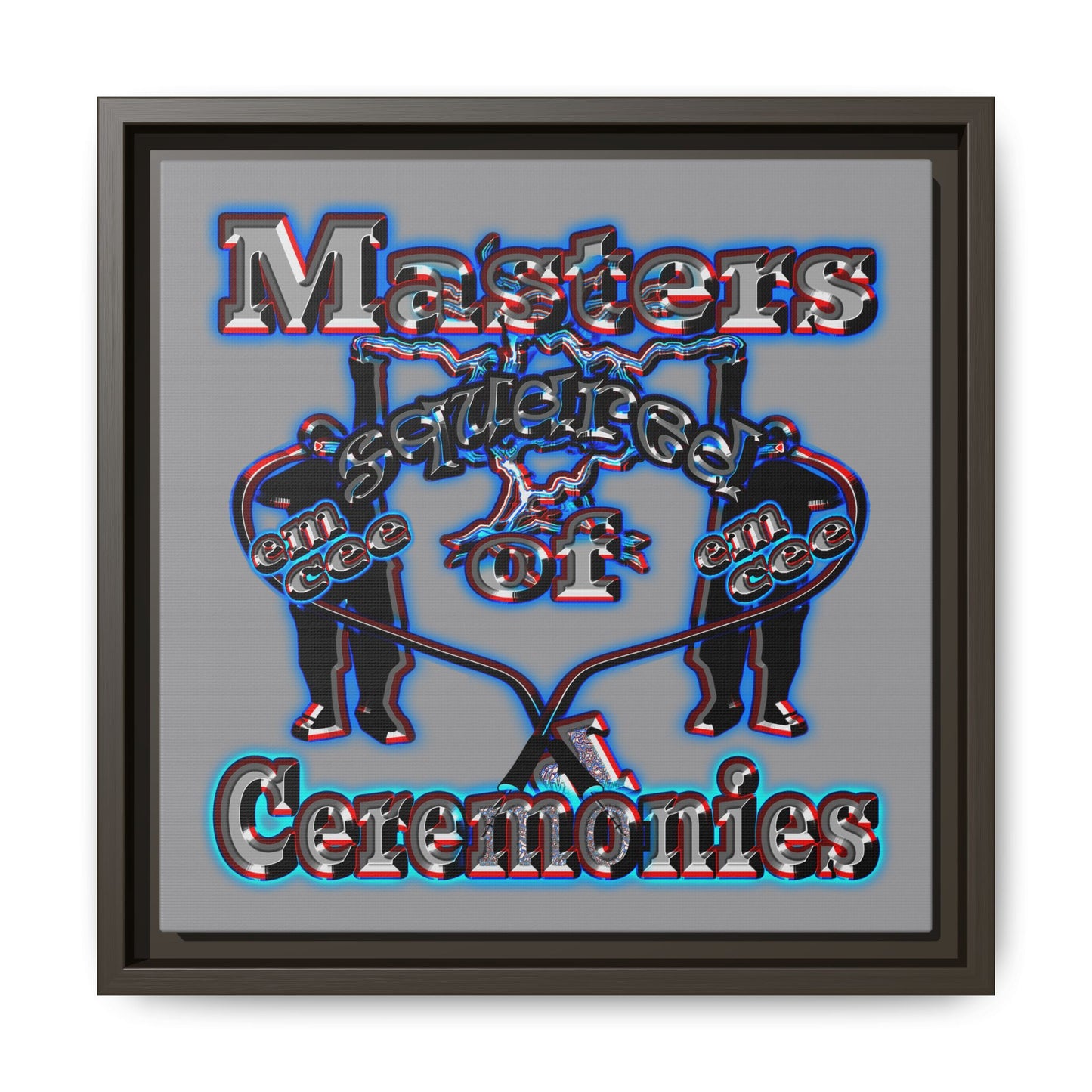 em cee squared - framed canvas art (grey)