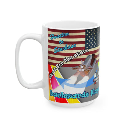 shoot for the stars - White Mug (rainbow split)