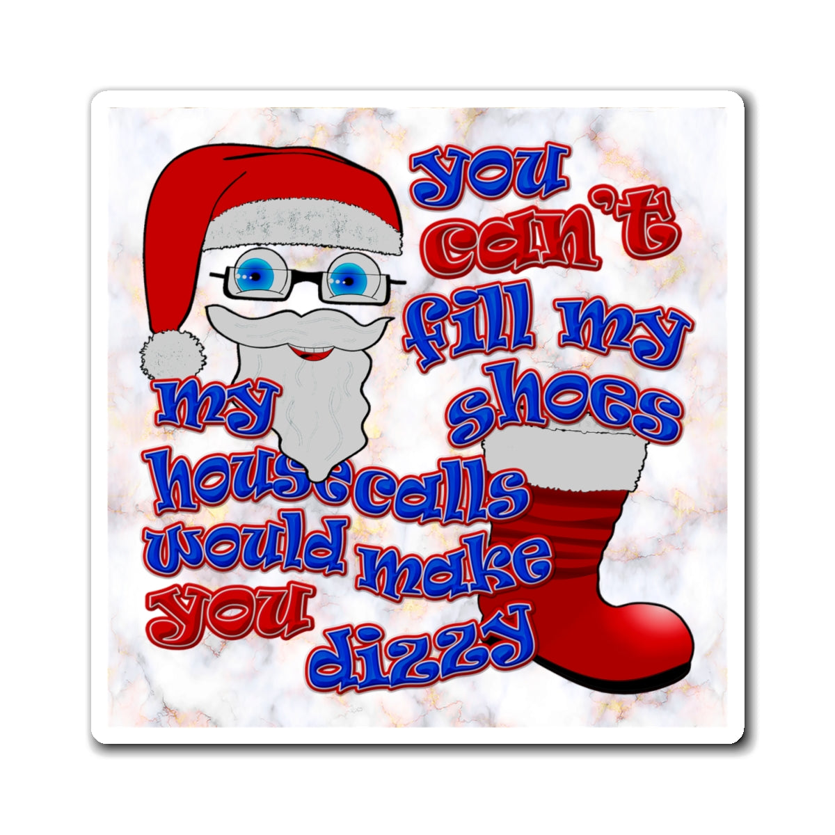 santa's shoes - Magnets - (white marble)