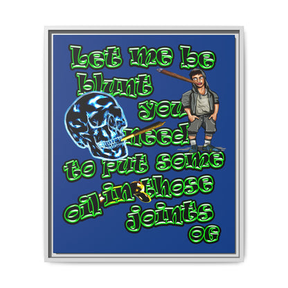 og - framed canvas art (dark blue)