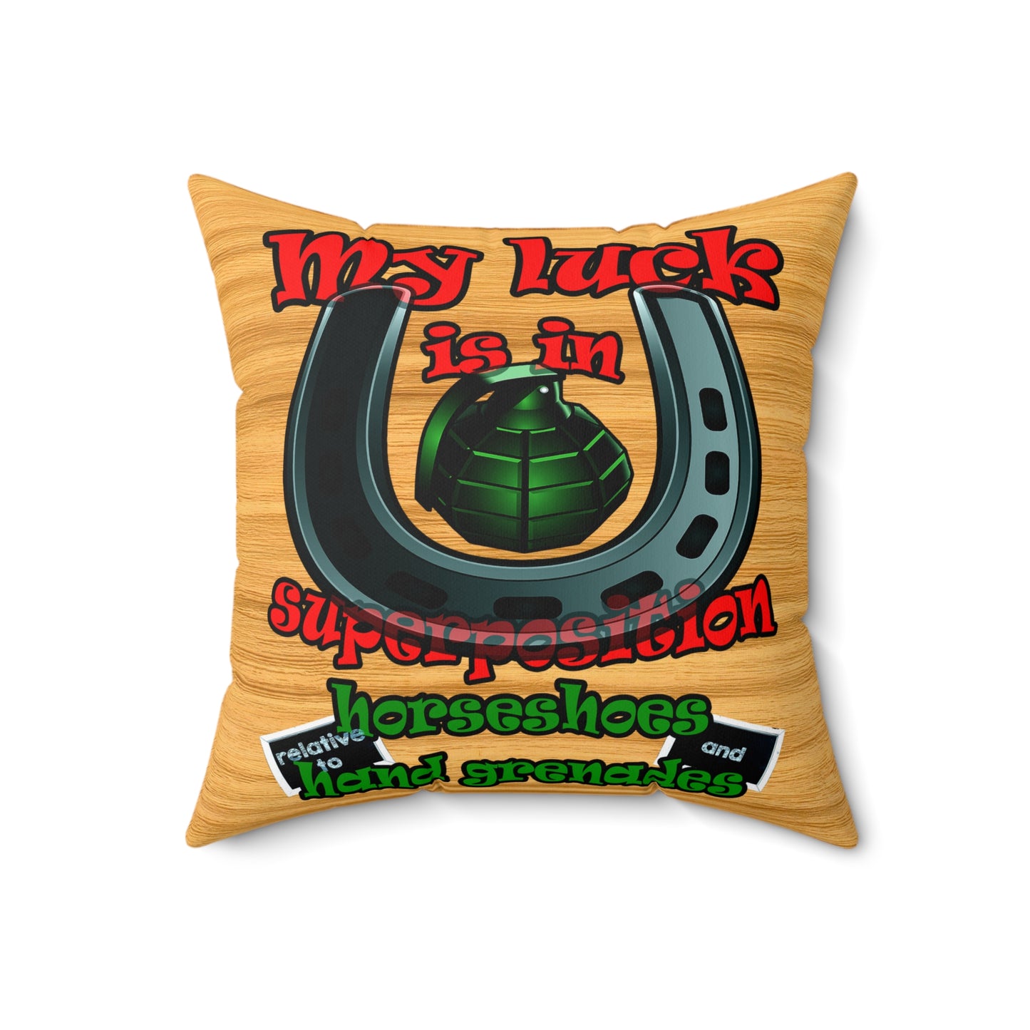 my luck - Spun Polyester Square Pillow - (butterscotch wood finish)