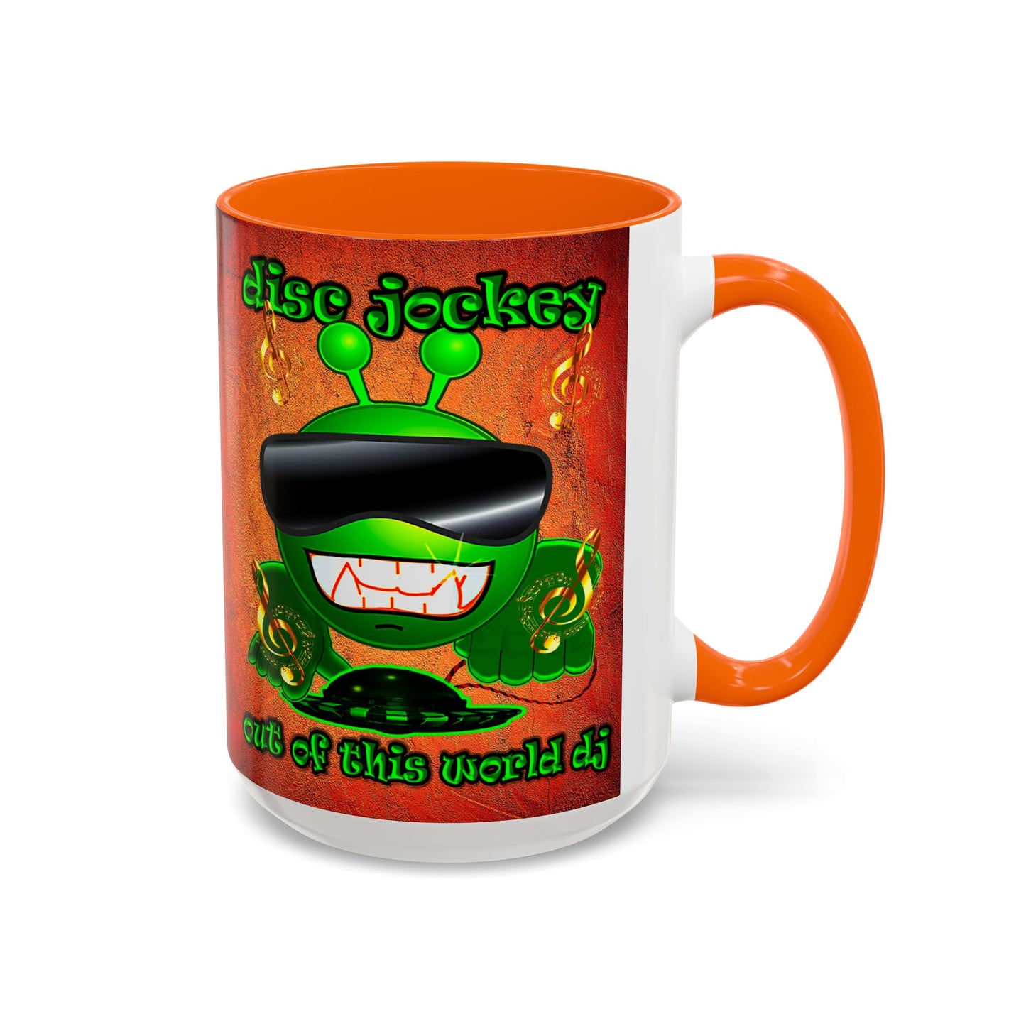 disc jockey - Accent Mug (burnt orange)