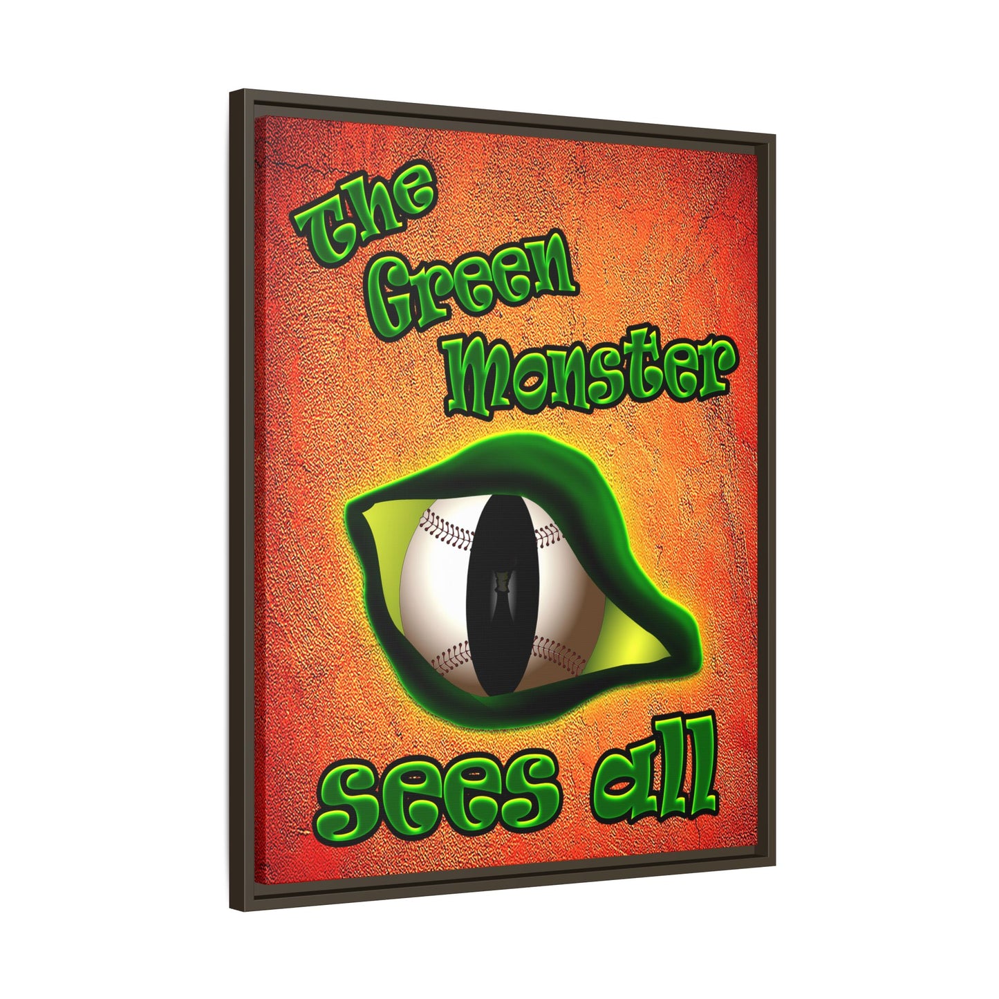 green monster - framed canvas art (burnt orange)