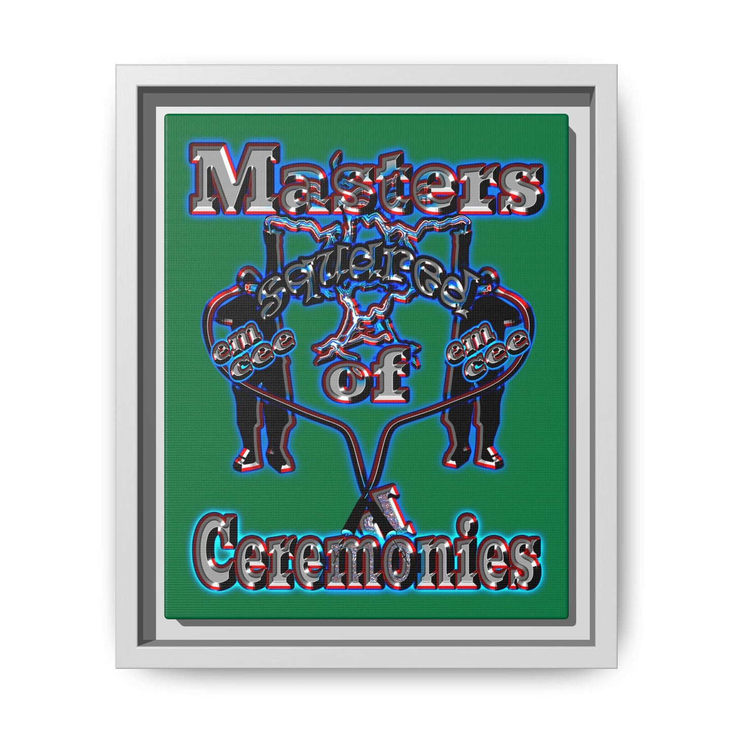 em cee squared - framed canvas art (dark green)