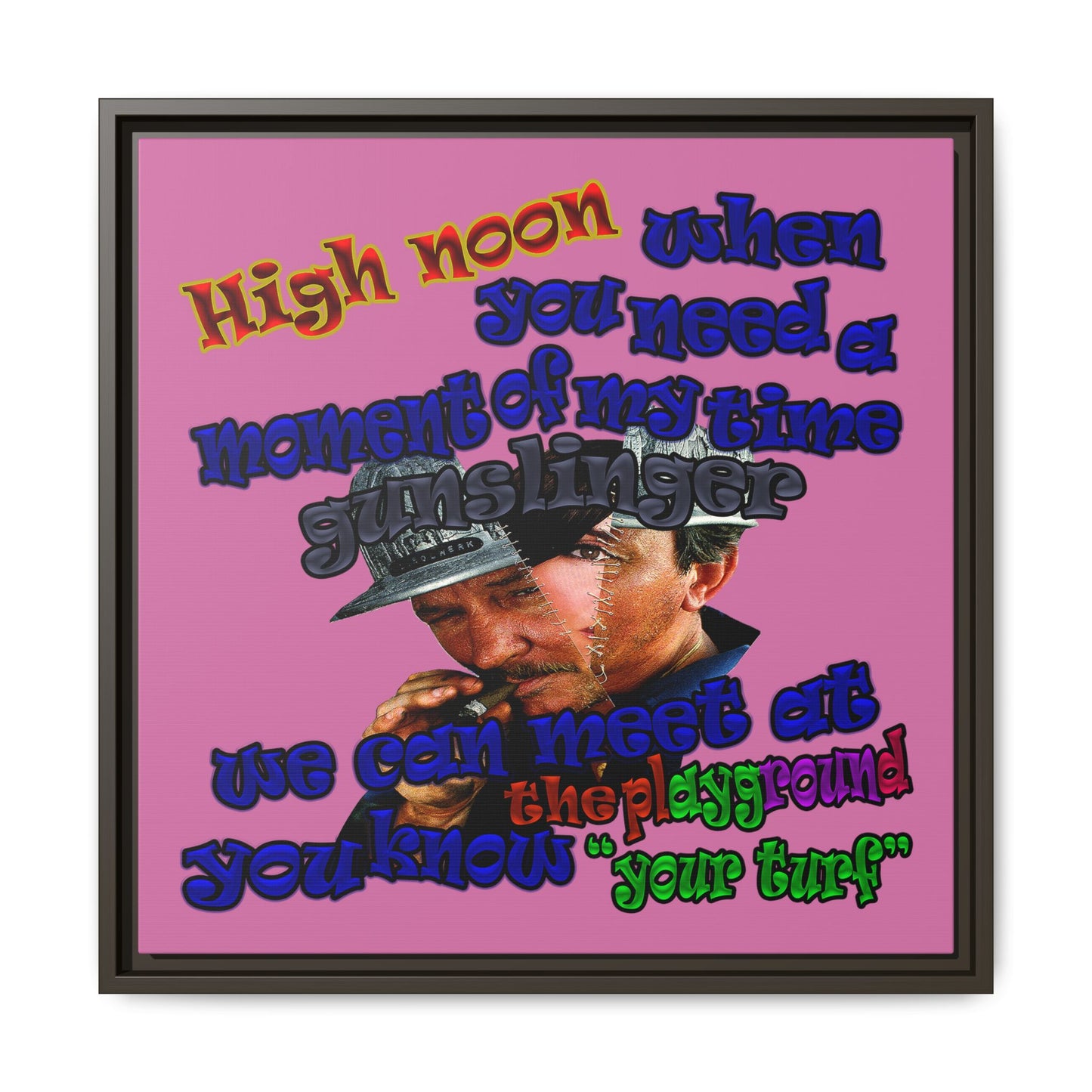 high noon - framed canvas art (light pink)