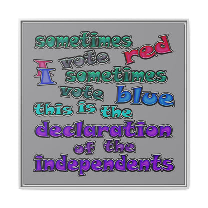 declaration of the independents - framed canvas art (grey)