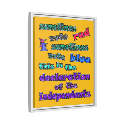 declaration of the independents - framed canvas art (yellow)