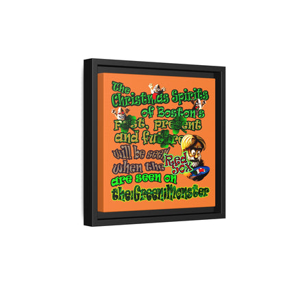christmas spirits of boston - framed canvas art (crusta)