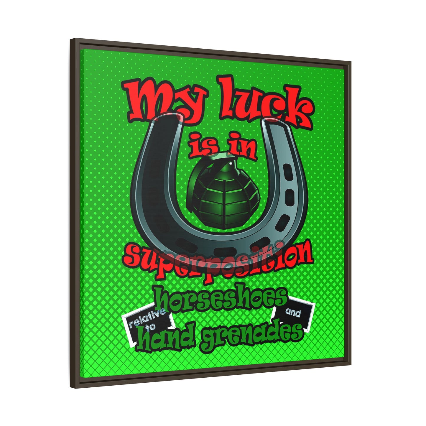 my luck - framed canvas art (logo green)