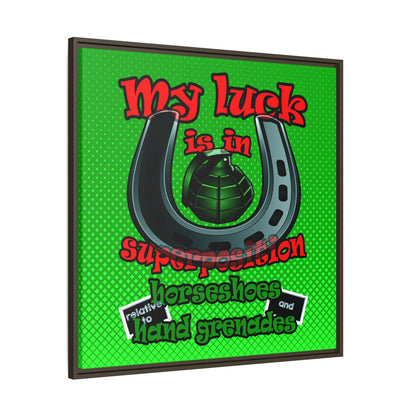 my luck - framed canvas art (logo green)