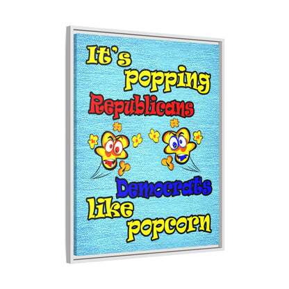 popping like popcorn - framed canvas art (faded dark blue)