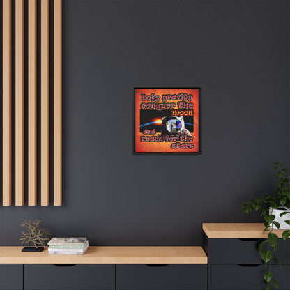 defy conquer reach - framed canvas art (burnt orange)