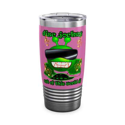 disc jockey - Ringneck Tumbler, 20oz (light pink)