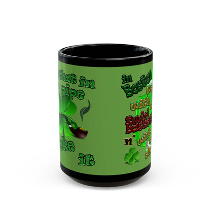 celtics logo - Black Mug (green)