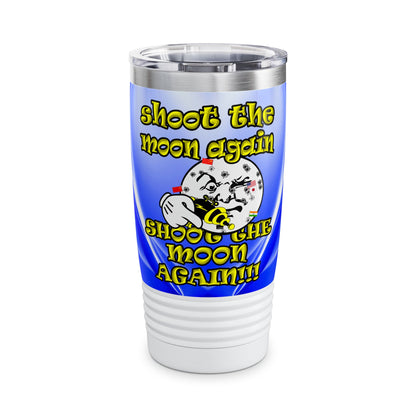 shoot the moon again - Ringneck Tumbler, 20oz (blue-white wave)