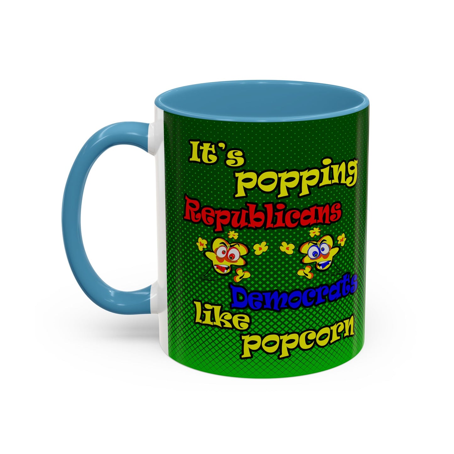 popping like popcorn - Accent Mug (logo green)