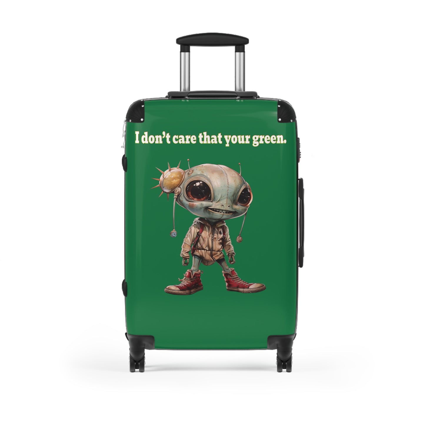 I don't care that your green - Suitcase (dark green)