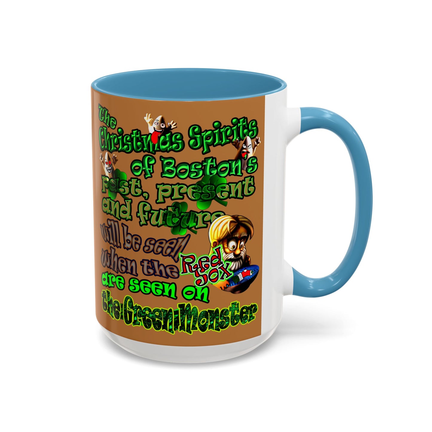 christmas spirits of boston - Accent Mug (light brown)