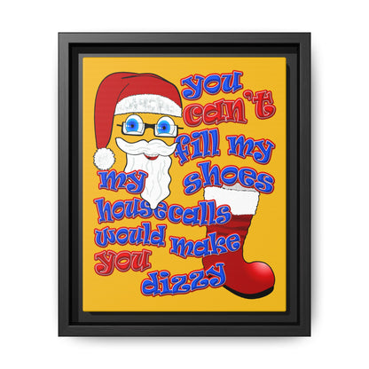 santa's shoes - framed canvas art (yellow)