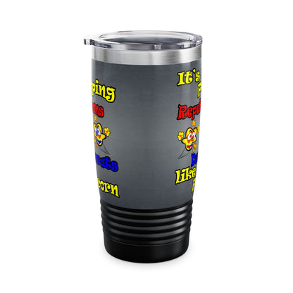 popping like popcorn - Ringneck Tumbler, 20oz (grey-light grey)