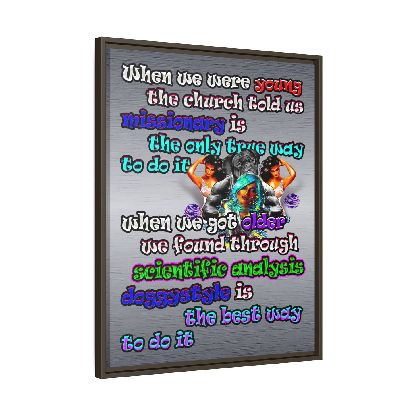 doggystyle - framed canvas art (brushed nickel)