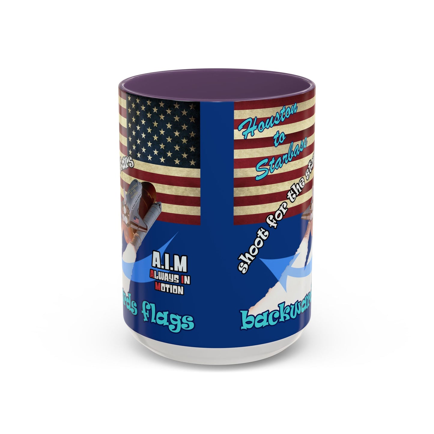 shoot for the stars - Accent Mug (dark blue)