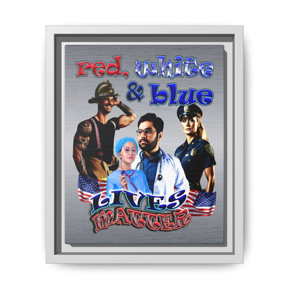 rw&b lives matter - framed canvas art (brushed nickel)