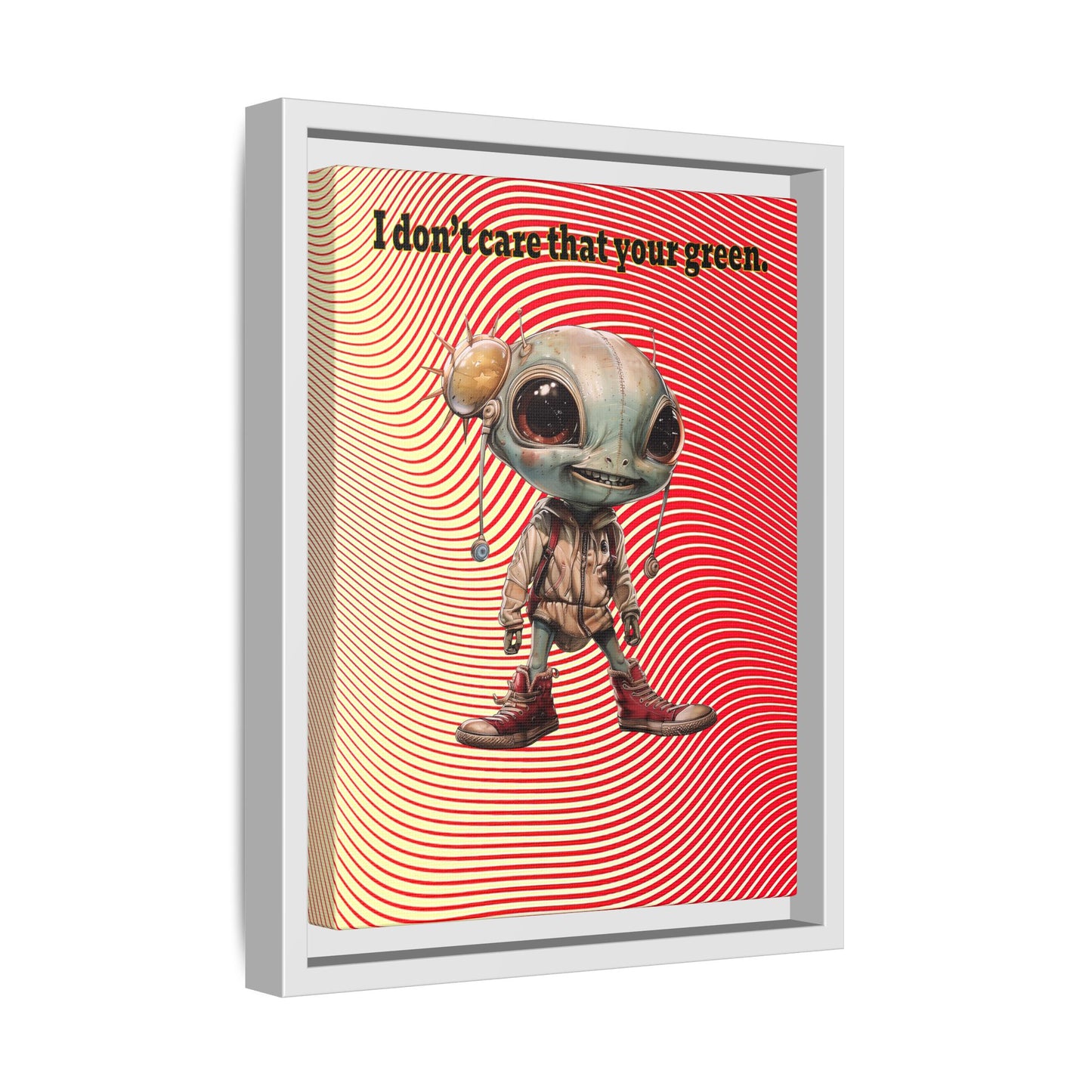 I don't care that your green - framed canvas art (yellow-orange wave)