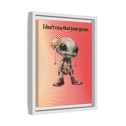 I don't care that your green - framed canvas art (yellow-orange wave)
