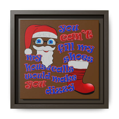 santa's shoes - framed canvas art (brown)