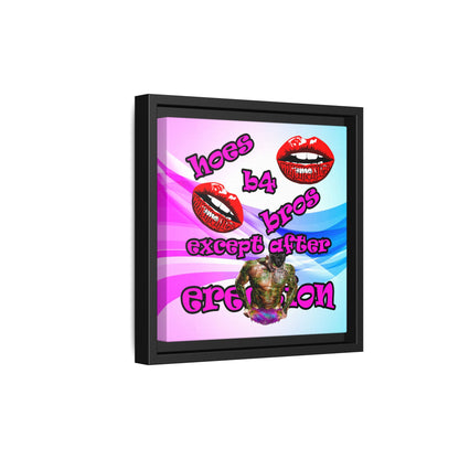 hoes b4 bros - framed canvas art (light blue-pink wave)