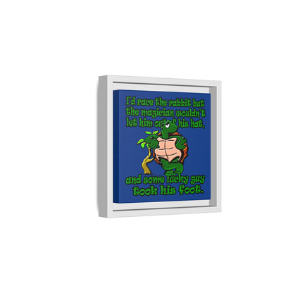 turtle race - framed canvas art (dark blue)