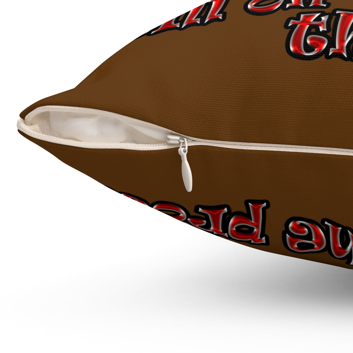 schrodinger's cat - Spun Polyester Square Pillow - (brown)