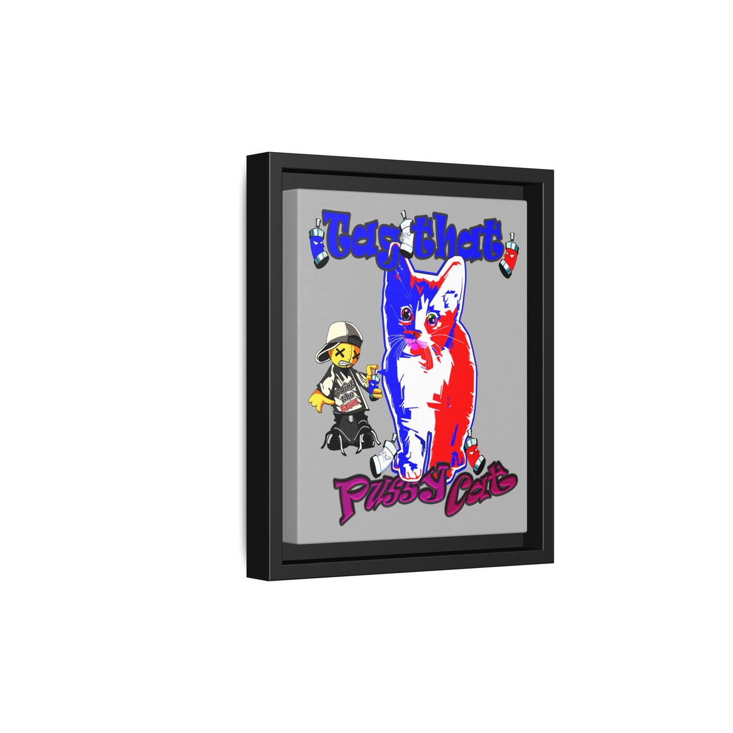 tag that - framed canvas art (light grey)