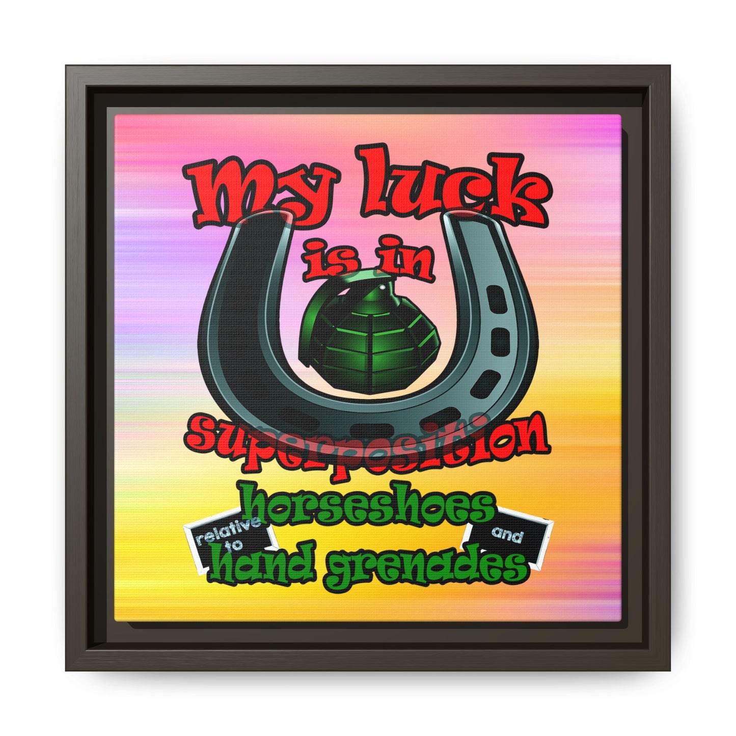 my luck - framed canvas art (color blur)