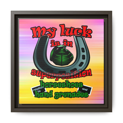 my luck - framed canvas art (color blur)