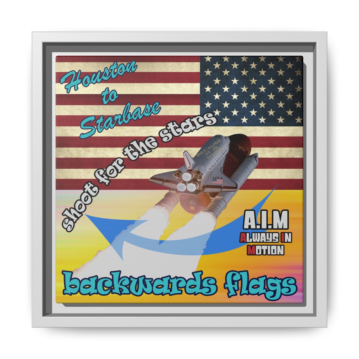 shoot for the stars - framed canvas art (color blur)