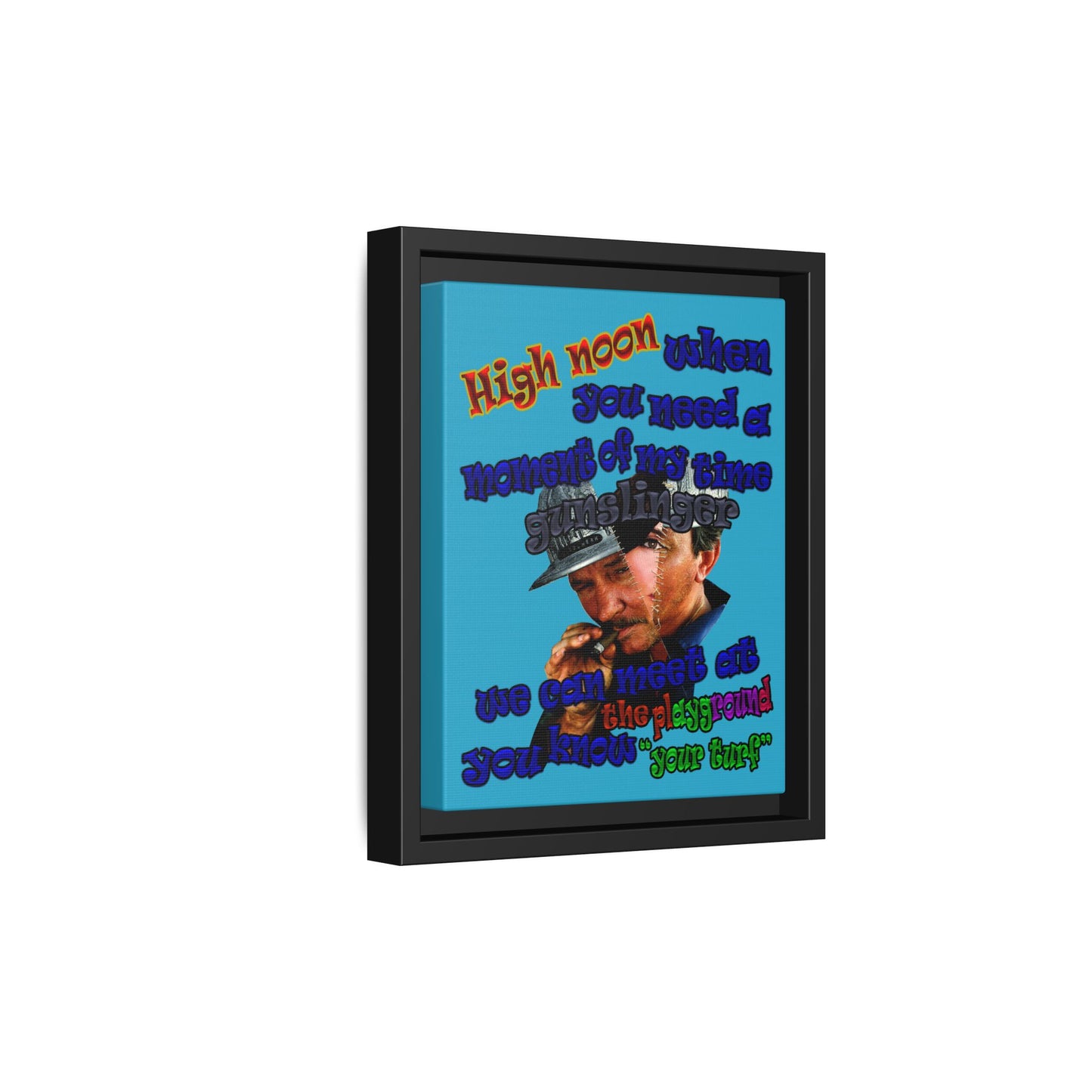high noon - framed canvas art (turquoise)
