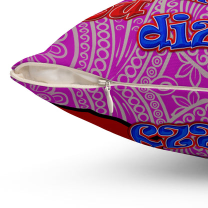 santa's shoes - Spun Polyester Square Pillow - (pink swirl)