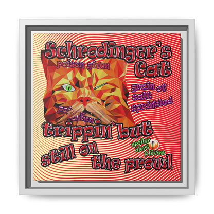 schrodinger's cat - framed canvas art (yellow-orange wave)