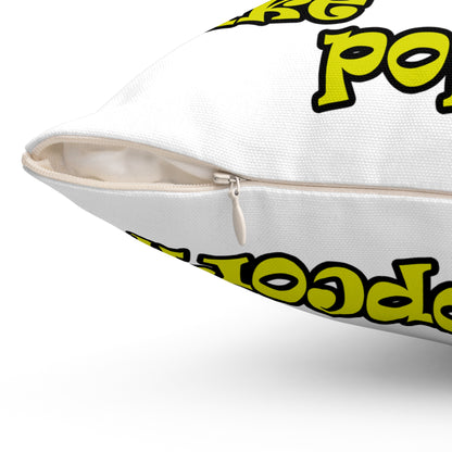 popping like popcorn - Spun Polyester Square Pillow - (white)